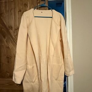 Cream Open Front Cardigan